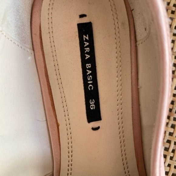 Zara Slip On Basic Satin Slip On Loafer Frayed Fringed Light Pink Womens… - Picture 6 of 11